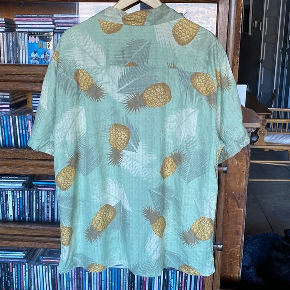 CUBAVERA 100% Silk Hawaiian Shirt Predominantly Green Tones Size XXL - Picture 4 of 10